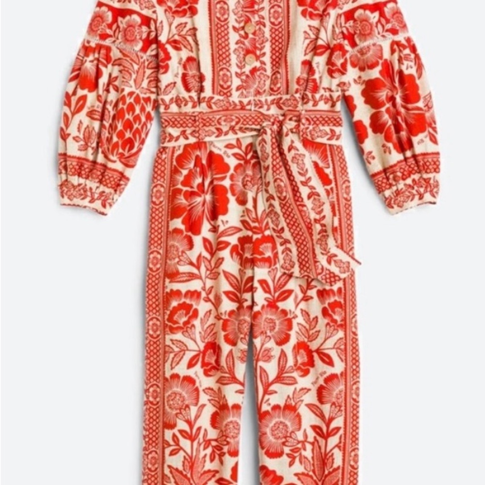 Farm Rio Red Pineapple Garden Jumpsuit